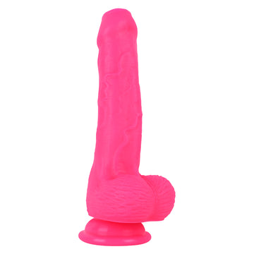 8 Inch Pink Silicone Uncircumcised Dildo