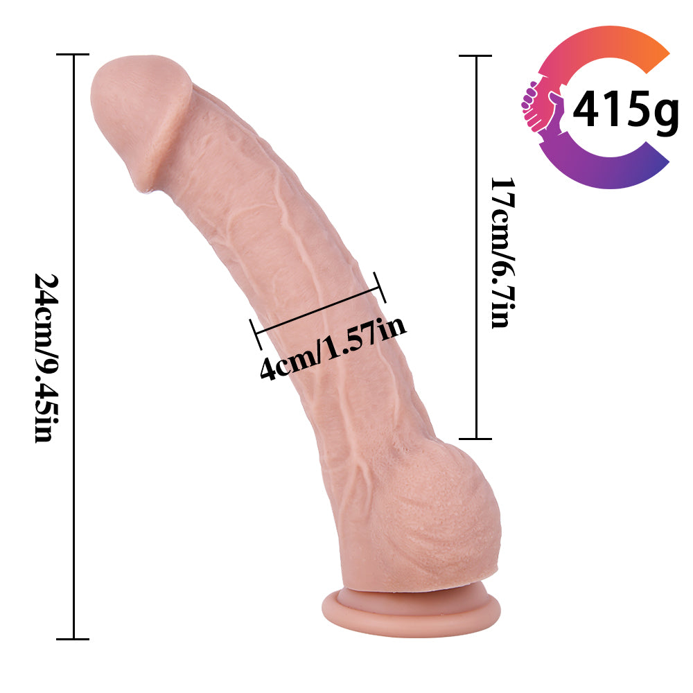 Flesh 9inch Silicone Strap On Dildo