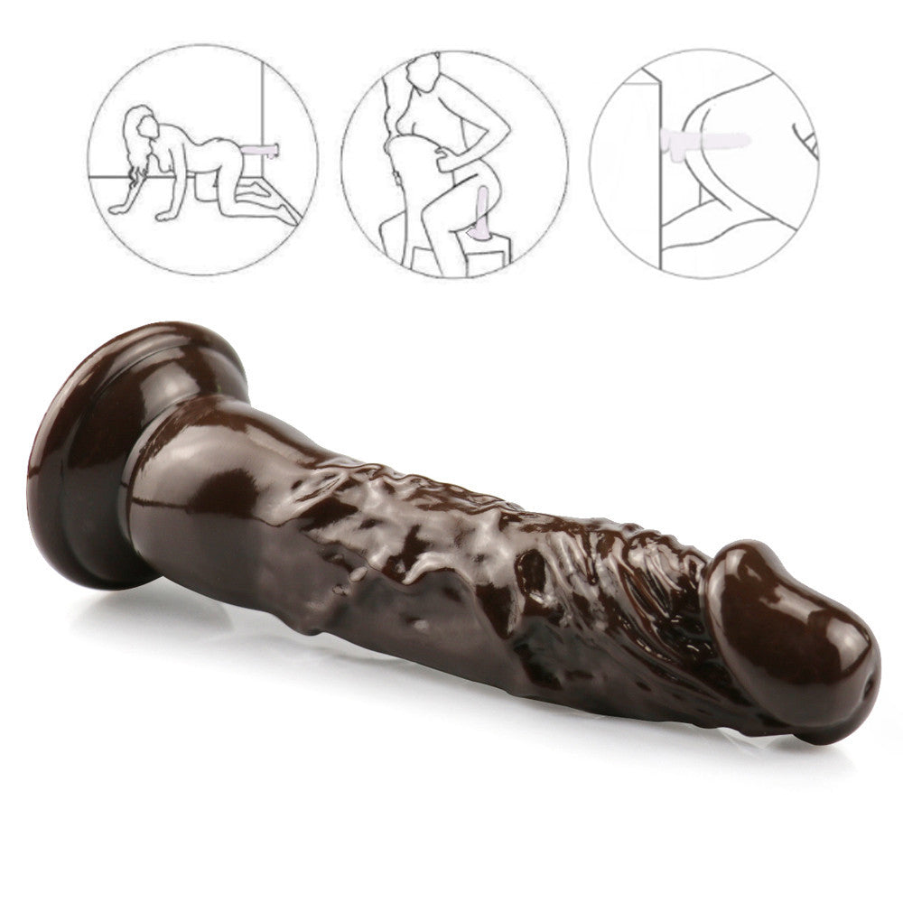 8 Inch coffee Suction Cup PVC dildo