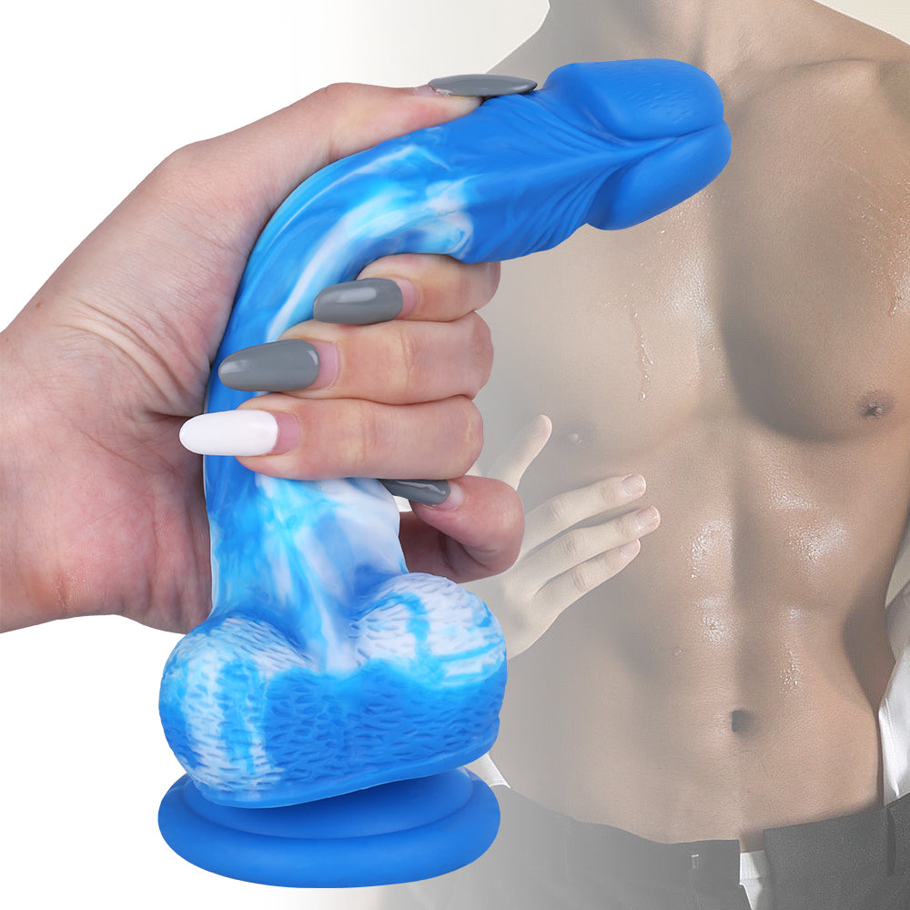 7 Inch Blue Silicone Dildo