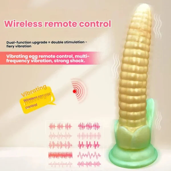 7.2-inch realistic corn silicone massage vibrating dildo.