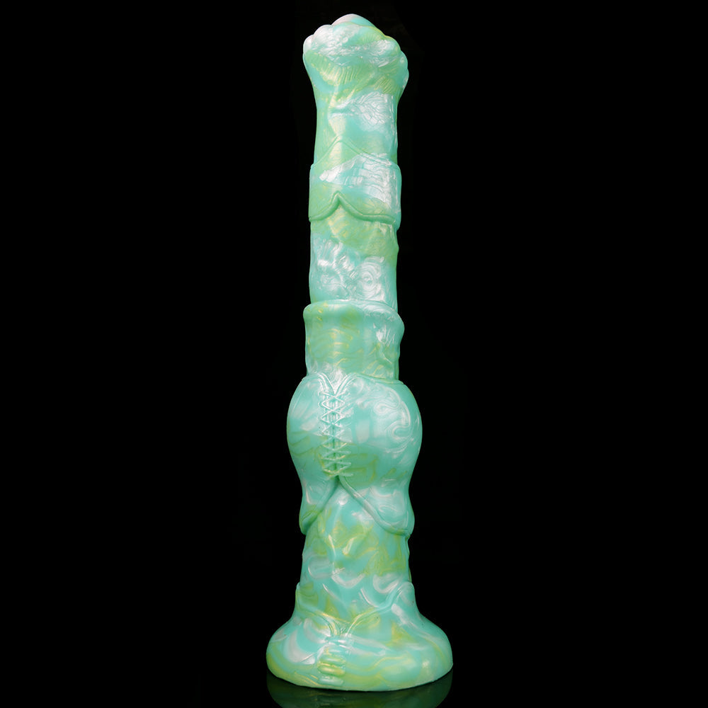 12 Inch Green Long Knot Horse Dildo
