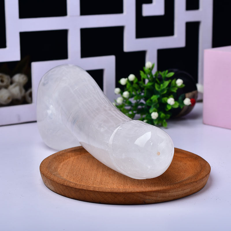 White Jade Quartz Crystal Penis Dildo