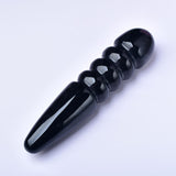 Load image into Gallery viewer, Black crystal thread dildo