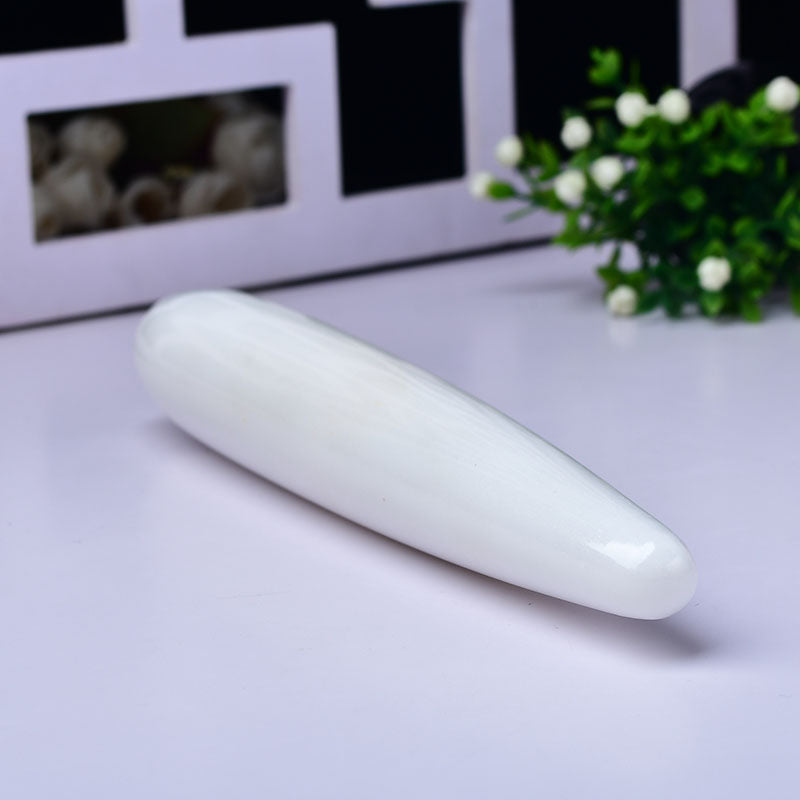 White Jade Straight Crystal Dildo