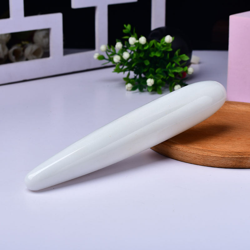 White Jade Straight Crystal Dildo