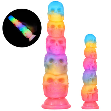 Glow in the Dark Skull Colorful Anal Dildo