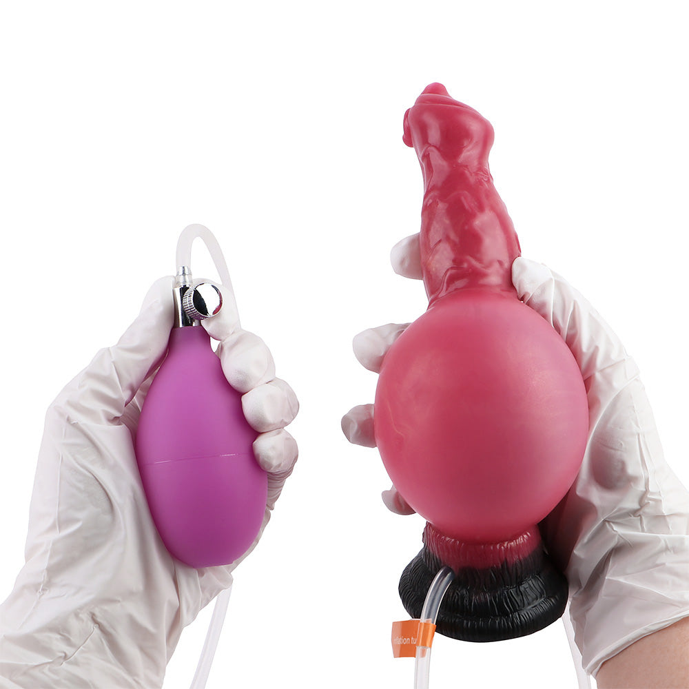 7 Inch Red Dog Inflatable Squirting Dildo