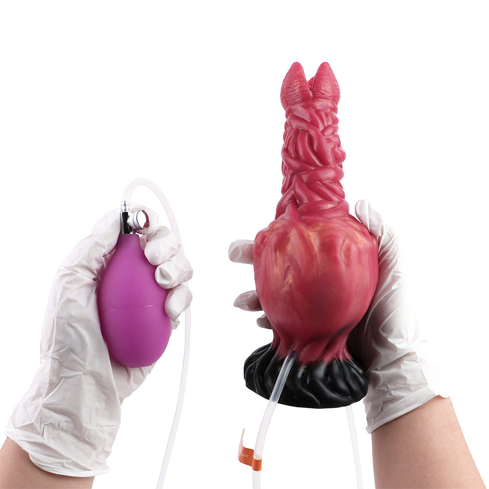 8 Inch Red Alien Squirting Dildo