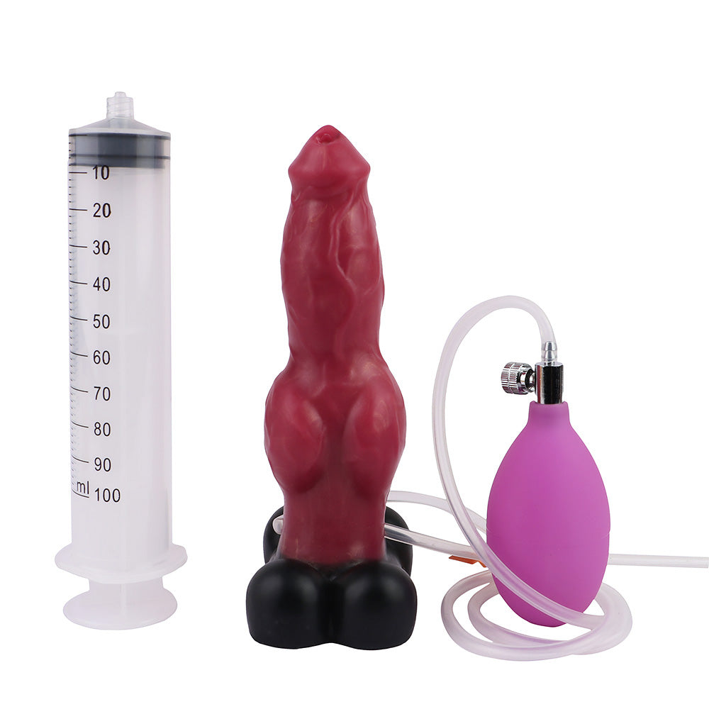 7 Inch Silicone Red Dog Squirting Dildo