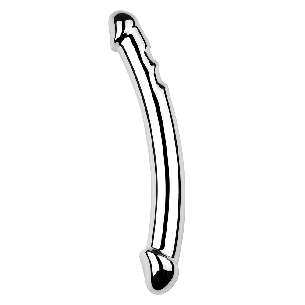 Silver Dildo Smooth Double Headed Metal Dildo