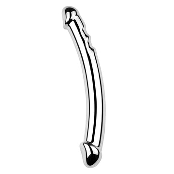 Silver Dildo Smooth Double Headed Metal Dildo