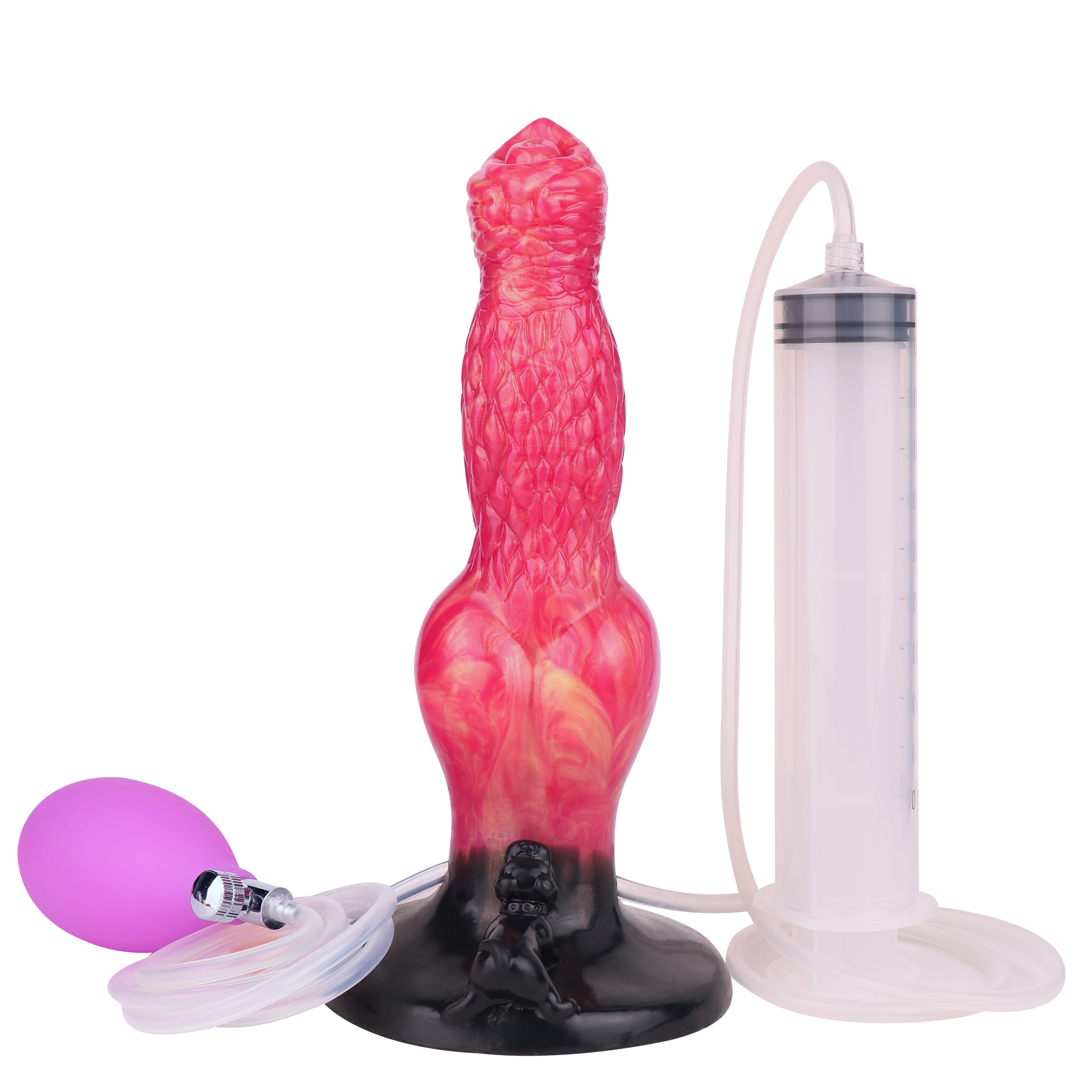 8 Inch Red Inflatable Squirting Dog Dildo
