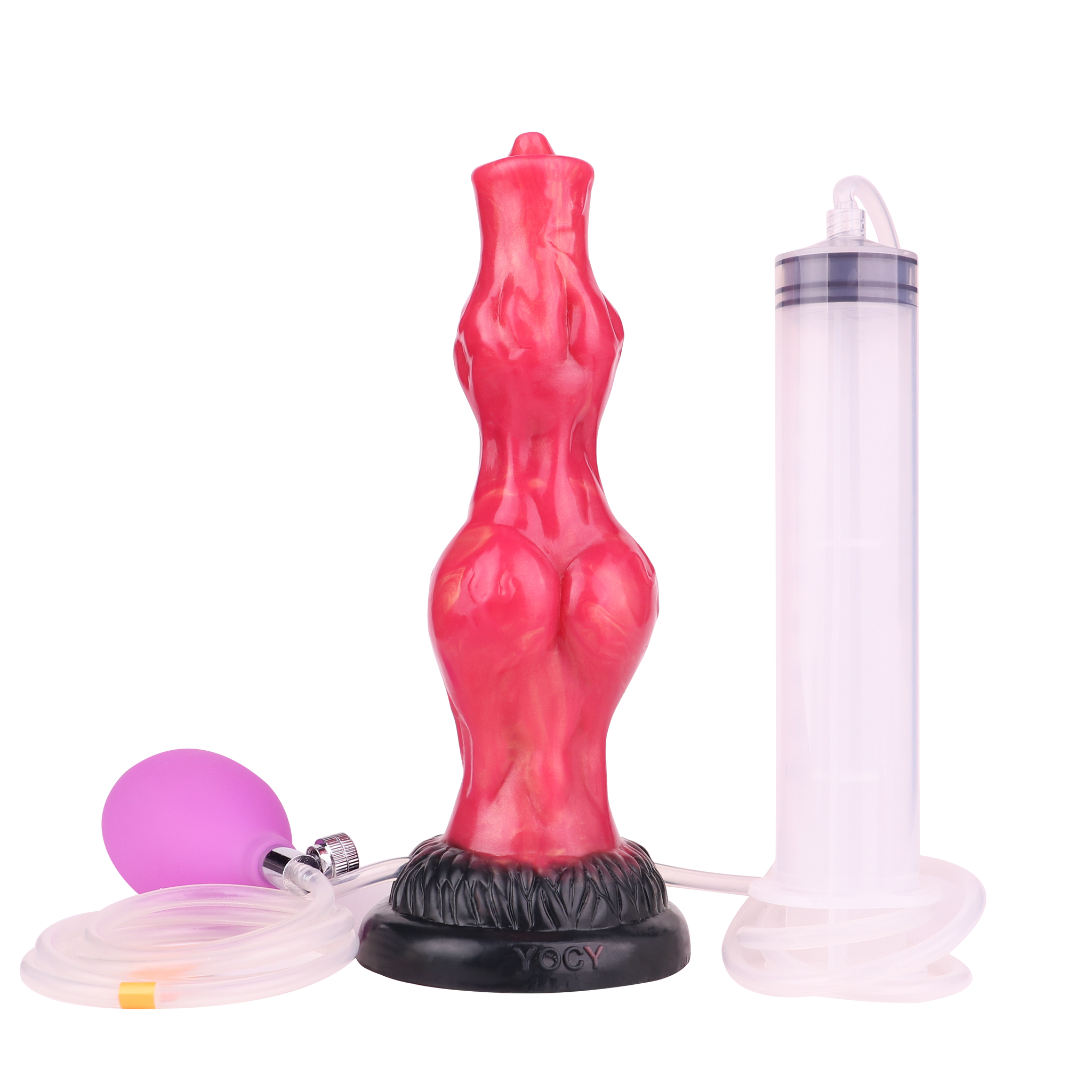 8 Inch Red Double Knot Squirting Dildo