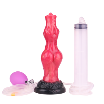8 Inch Red Double Knot Squirting Dildo