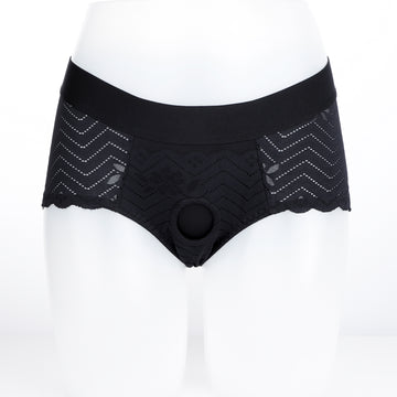 Black Close Fitting Strap On Harness