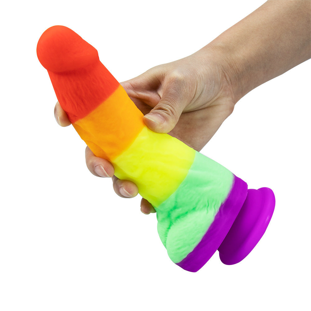 7 Inch Silicone Sissy Dildo Rainbow Dildos
