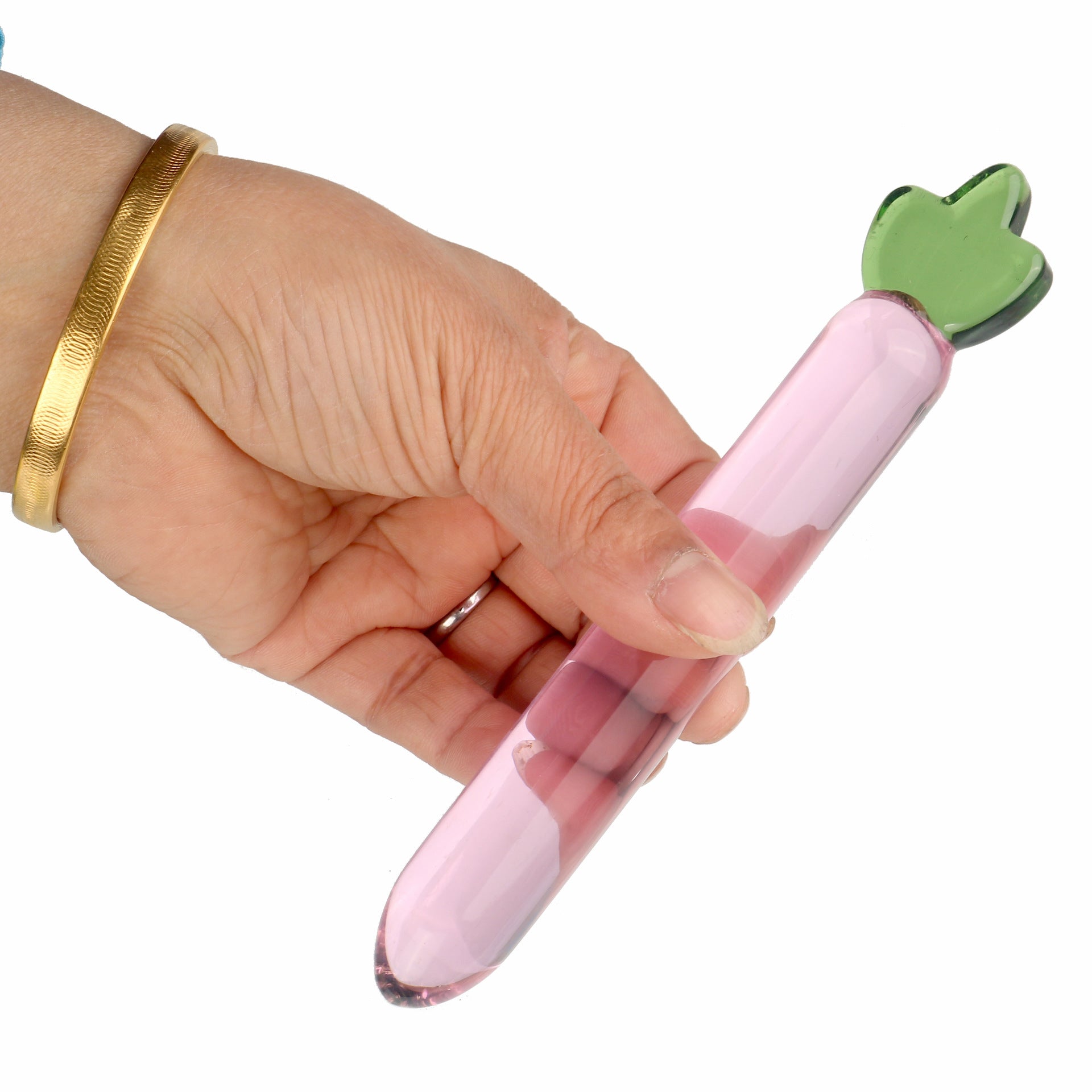 Pink Carrot Glass Dildo Butt Plug