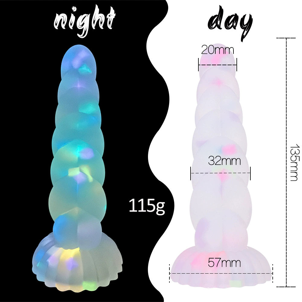 Glow in the Dark Confetti Unicorn Dildo