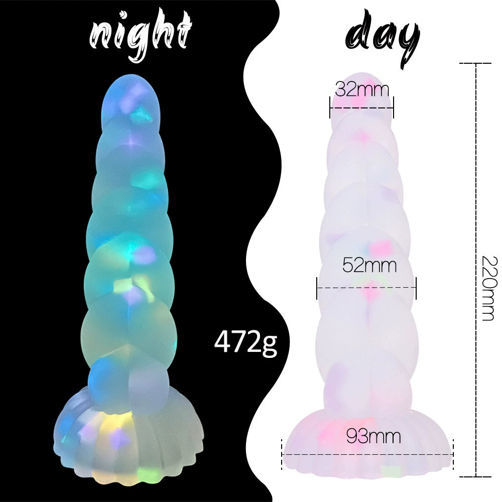 Glow in the Dark Confetti Unicorn Dildo