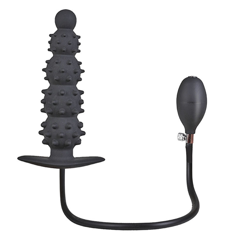 Huge Inflatable Dildo Black Spiked Butt Plug