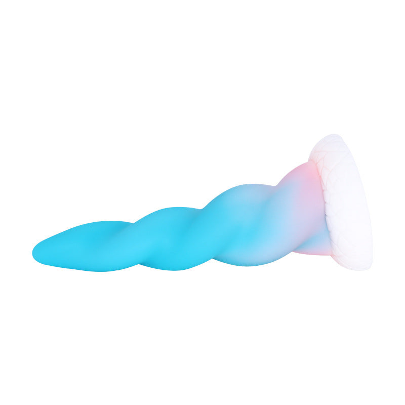 Blue Silicone Suction Cup Unicorn Dildo