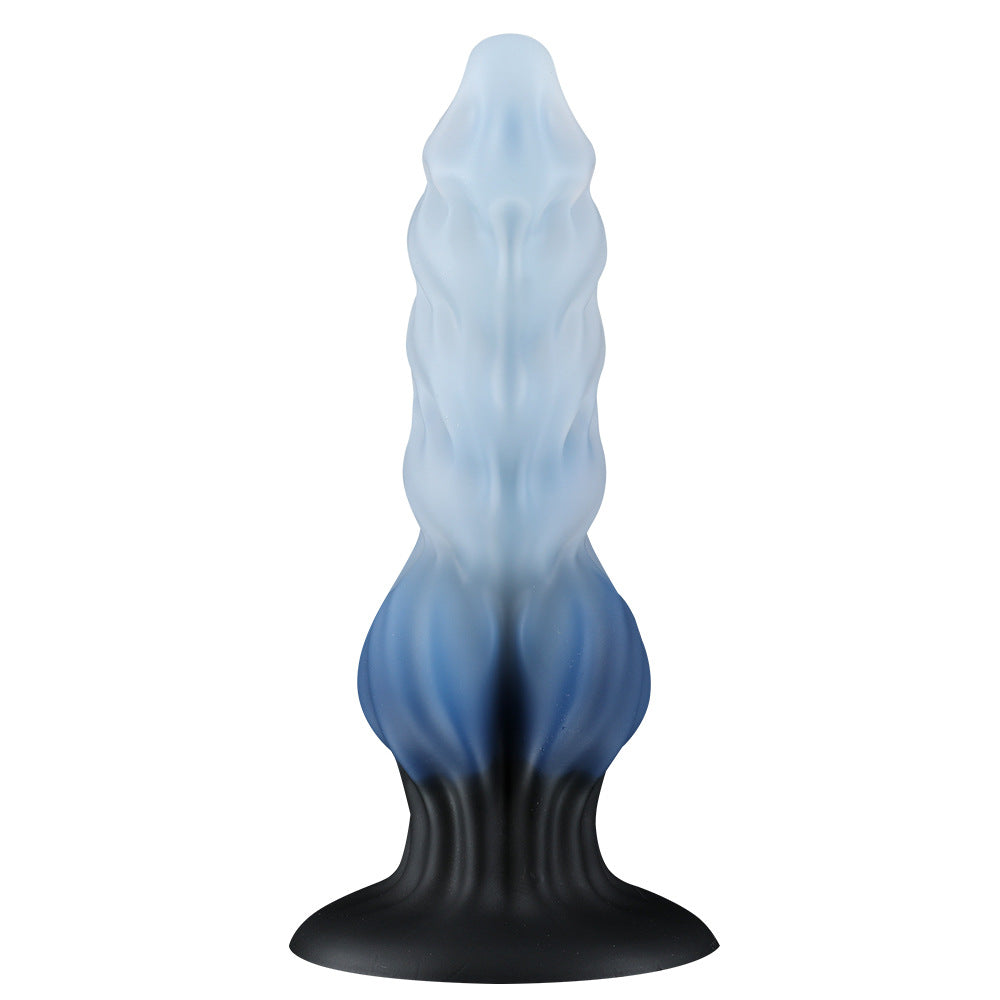 Fantasy Ice Wolf Rib Silicone Knot Dildo