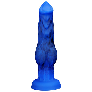 Blue Fantasy Wolf Knot 10 Inch Animal Dildo