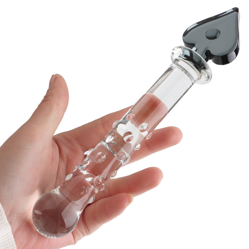 7 Inch Playing Cards Meet Clear Glass Dildo