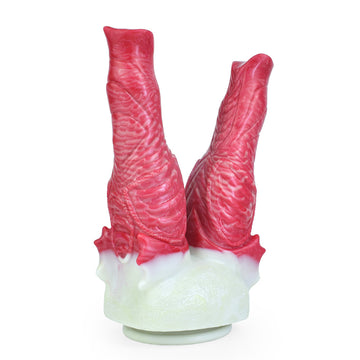 Red Dual Tentacle Textured Double Penetration Dildo