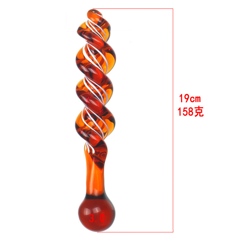 Spiral Glass Butt Plug Dildo