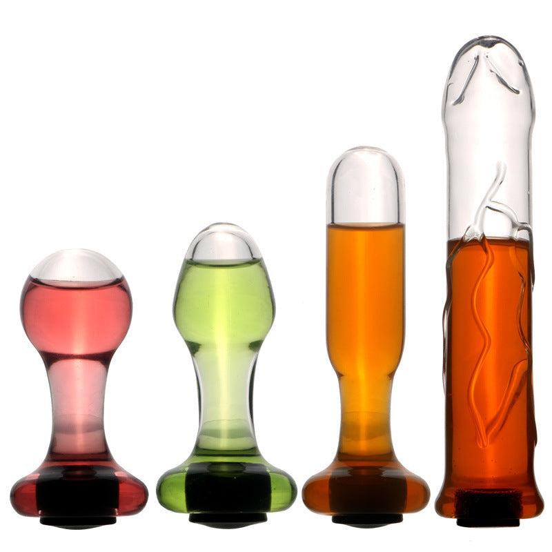 Hollow Clear Small Glass Dildo Butt Plug