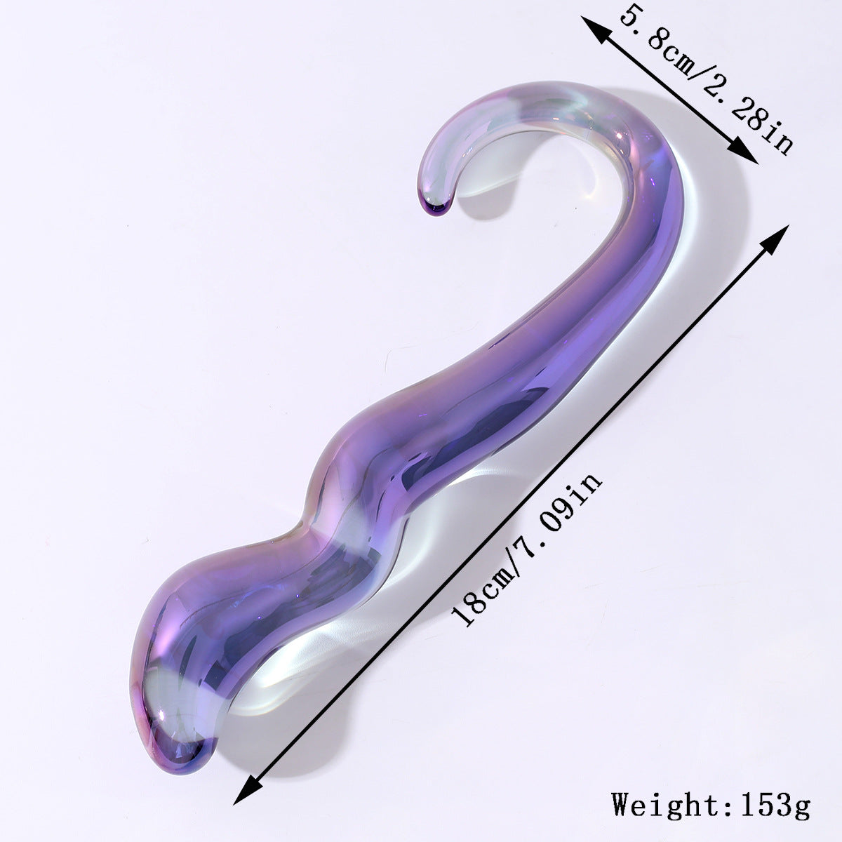 Colorful Glass Curved Dildo