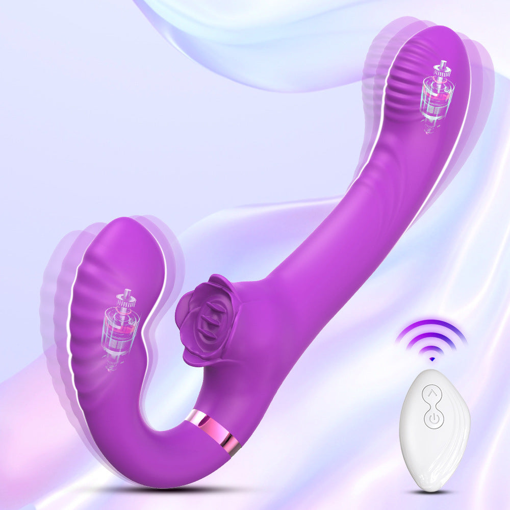 Clitoris Stimulation Double Couple Strapless Dildo