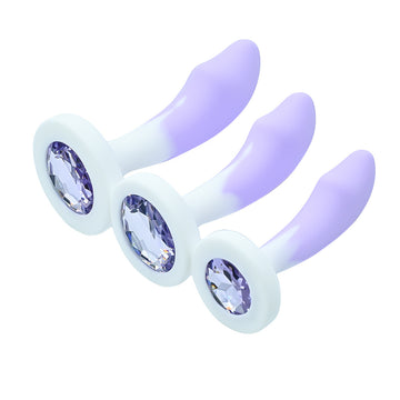 Purple Soft Silicone Jewelry Anal Plug