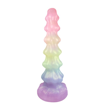 10 Inch Red Huge Beaded Knot Monster Dildo