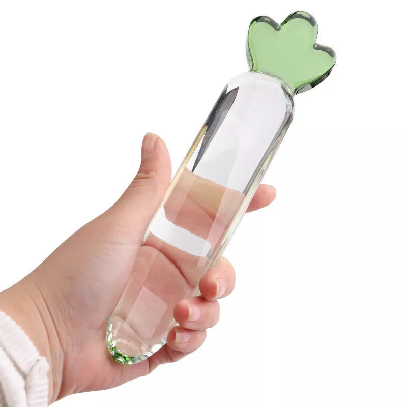 Clear Carrot Glass Dildo