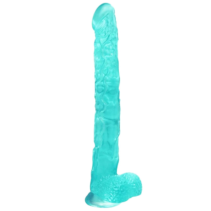 Ocean Blue Jelly Clear Long Dildo