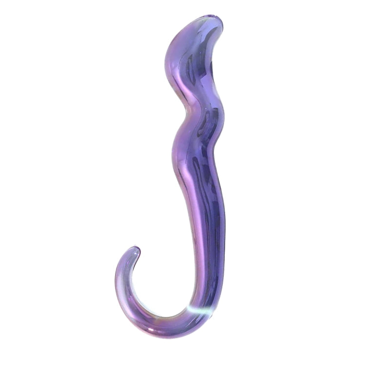 Purple Curved G-spot Smooth Glass Dildo