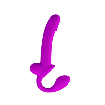 Purple Realistic Squirting Strapless Strap On dildo