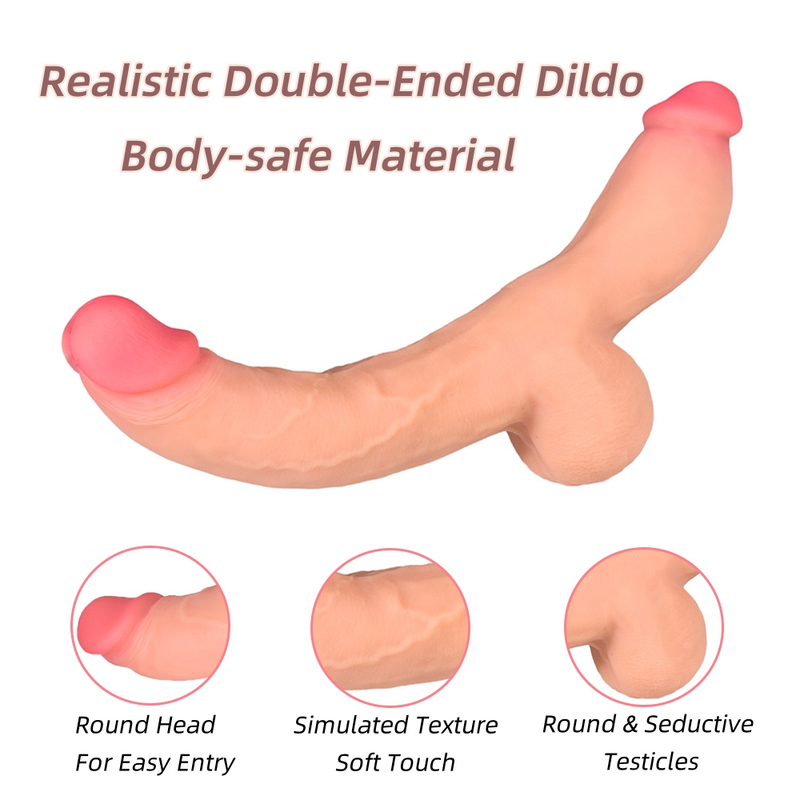 Flesh Double Headed Dildo Wearable Lesbian