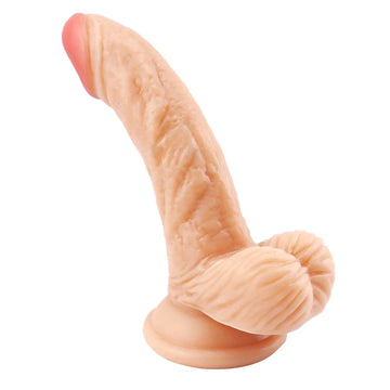 Realistic Flesh Colored Slim Suction Cup Dildo