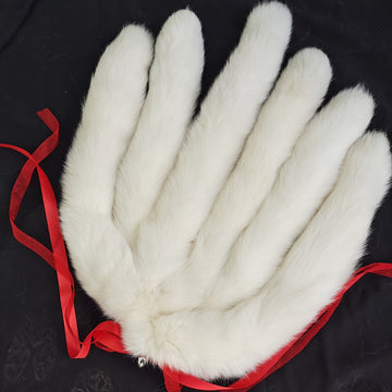 White Furry Fox Tail Butt Plug
