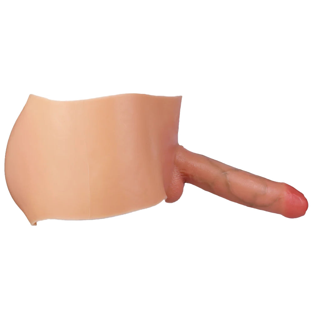 Wearable 8.6 Inch Realistic Uncircumcised Dildo Panties