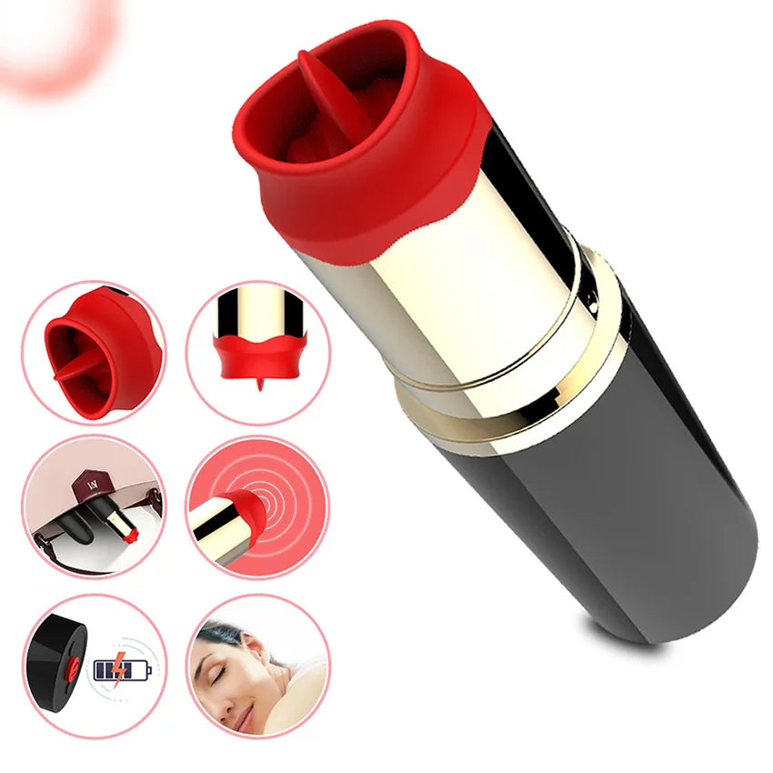 Tongue Licking Vibrator Lipstick Discreet Sex Toys