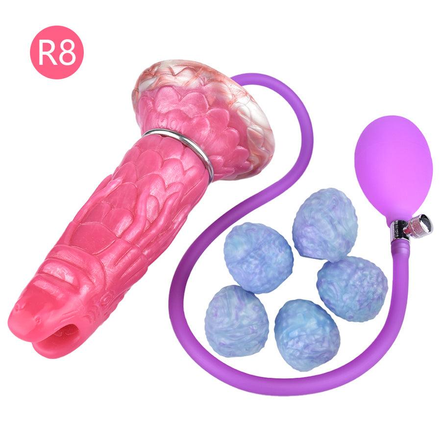 Pink dragon shaped silicone ovipositor