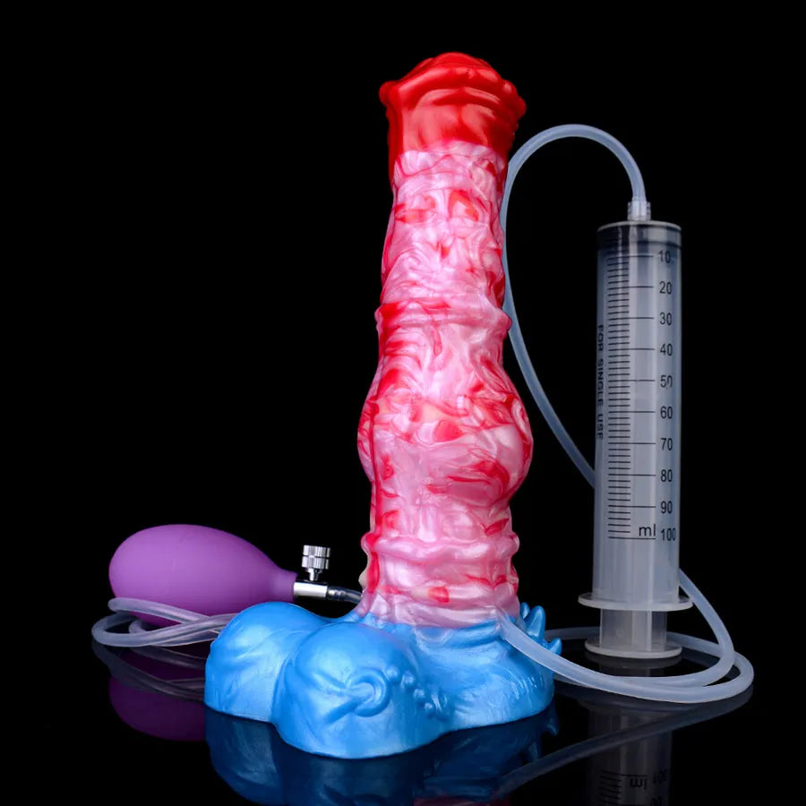Inflatable Silicone Horse Knot Ejaculating Dildo