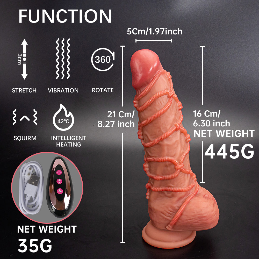 8-Inch Thick Girth Electric Dildo