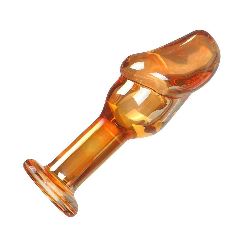 Realistic Glans Shape Glass Anal Plug