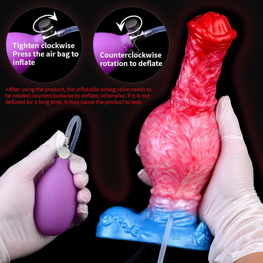 Horse Knot Inflatable Ejaculation Dildo